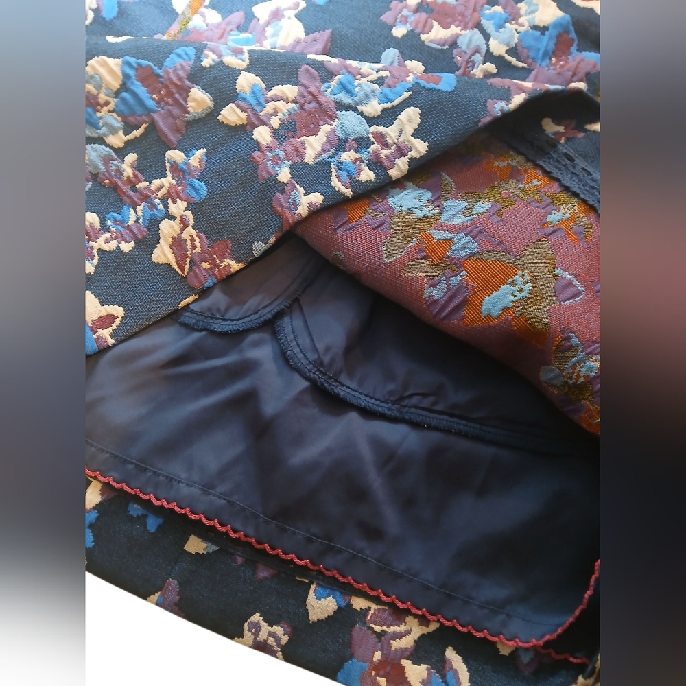 Maeve Floral Patchwork Blue Pink Mini Skirt Woman… - image 6